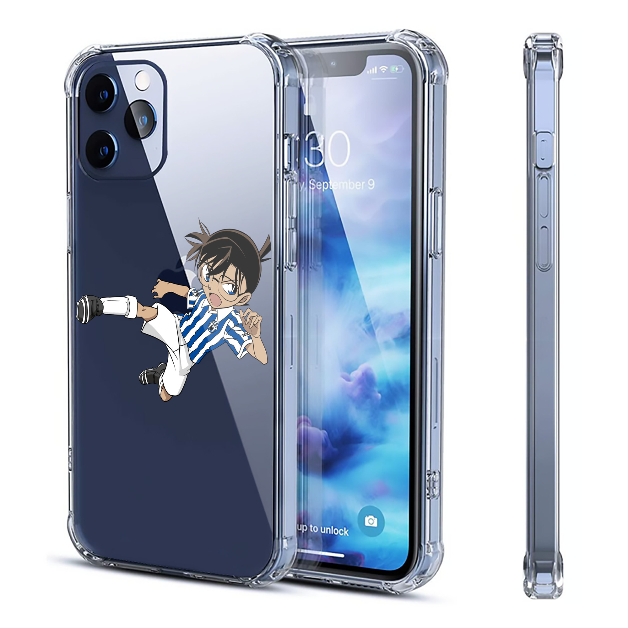 （画像用） 名探偵コナン 江戸川 コナン Detective Conan Conan Edogawa 【iPhone 12シリーズ対応】透明スマホケース（クリアソフトケース）